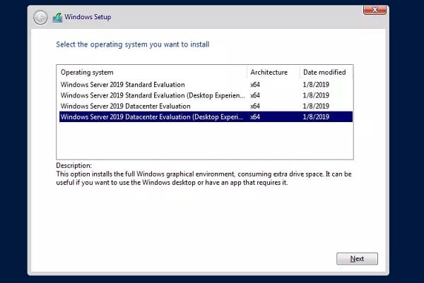 Pasi instalare Windows Server