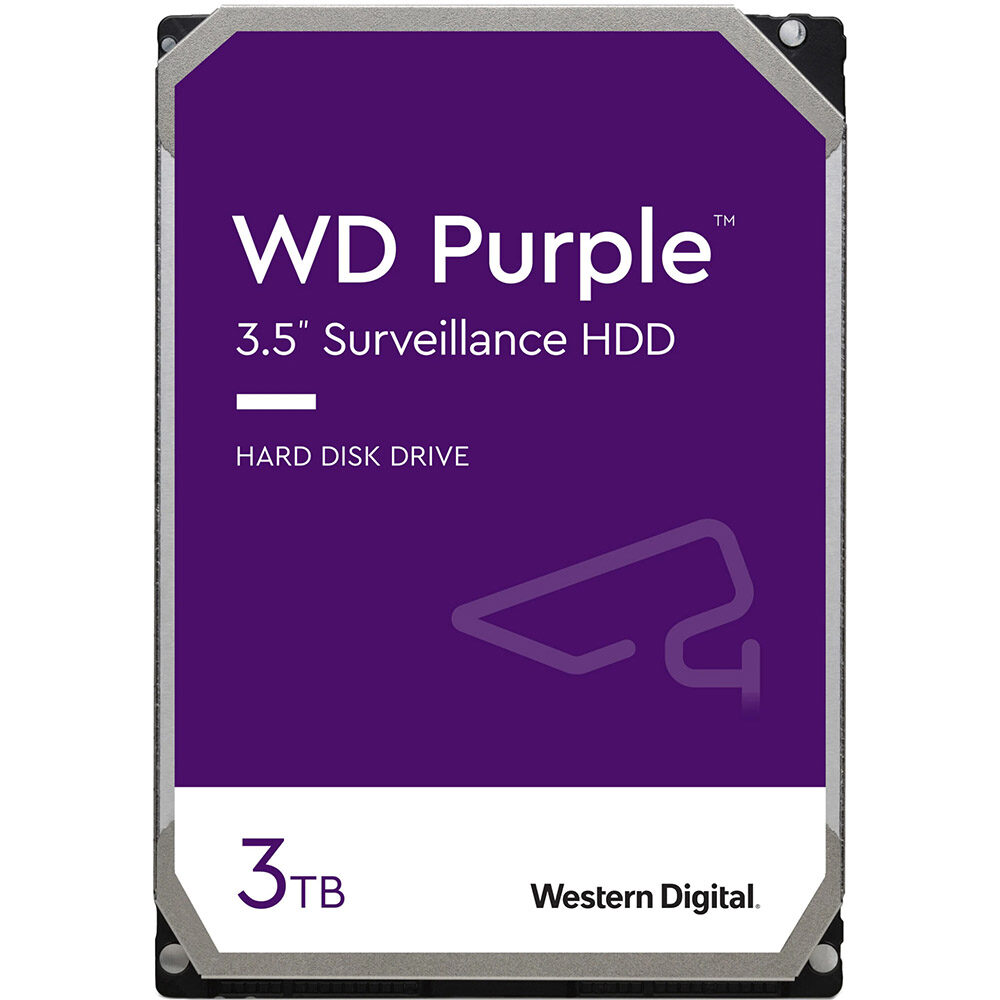 HDD intern WD, 3.5 inch, 3TB, PURPLE, SATA3, 5400rpm, 64MB, Surveillance