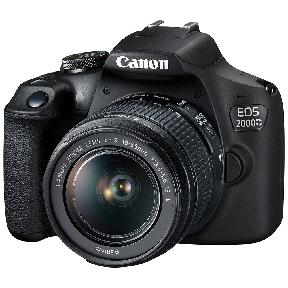 Aparat foto Canon EOS 2000D, 24.1 MP, Obiectiv EF-S 18-55mm IS II, Negru, 2728C028AA