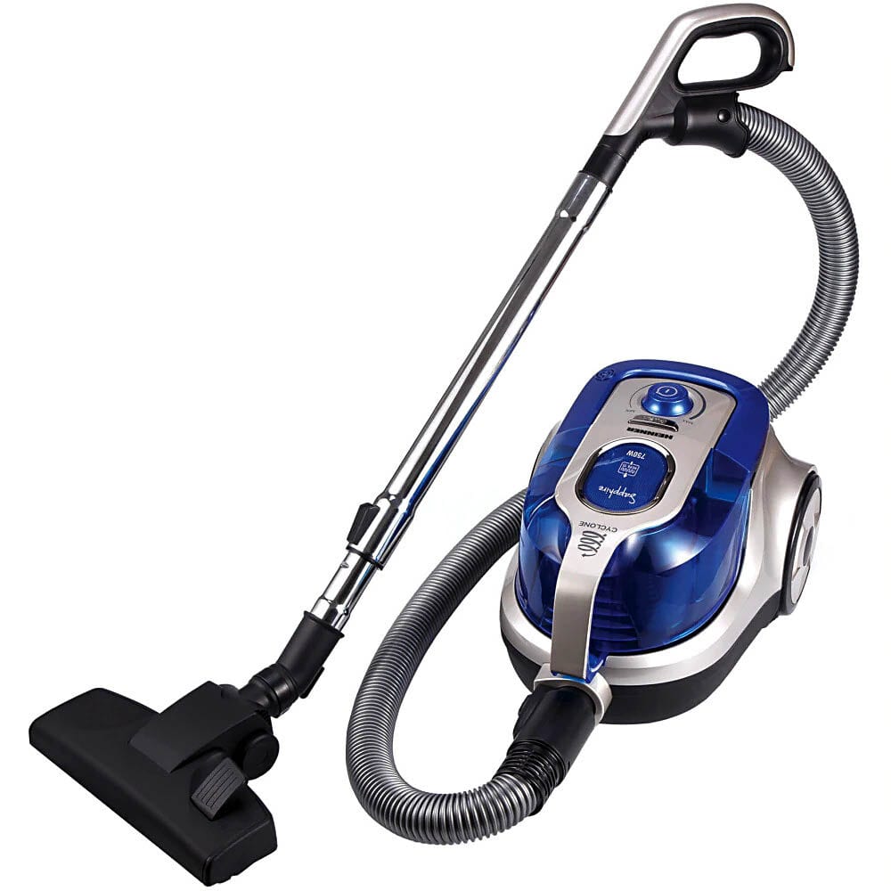 Aspirator fara sac Heinner HVC-V750BL, 750W, recipient praf din plastic 2.2 L, filtru HEPA dublu 13, Blue / Champagne