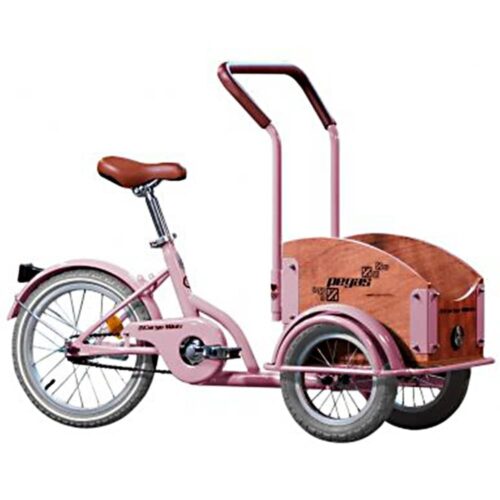 Bicicleta copii Pegas Mini Cargo, 1S, cadru otel 7inch, 1 viteza, roti F/S 12-16inch, roz bujor, MINICARGOPINK