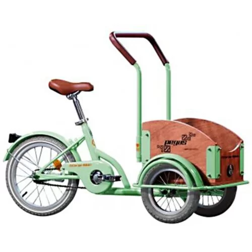 Bicicleta copii Pegas Mini Cargo, 1S, cadru otel 7inch, 1 viteza, roti F/S 12-16inch, verde fistic, MINICARGOFISTIC