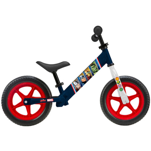 Bicicleta fara pedale pentru copii Pegas, din metal, model Disney Avengers, culoare albastru