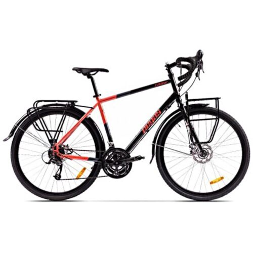 Bicicleta Pegas Calator, cadru aluminiu 20inch, 24 viteze, roti 28inch, culoare negru cu portocaliu, CALATORL525BLK