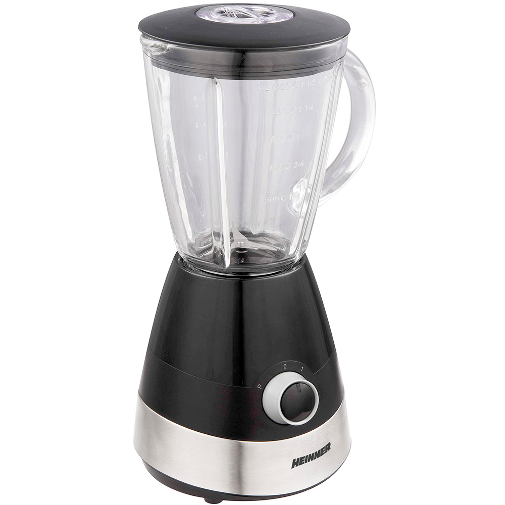 Blender de masa Heinner HBL-550S, 550 W, Bol din sticla, 1.5 l, 2 viteze + functie Pulse