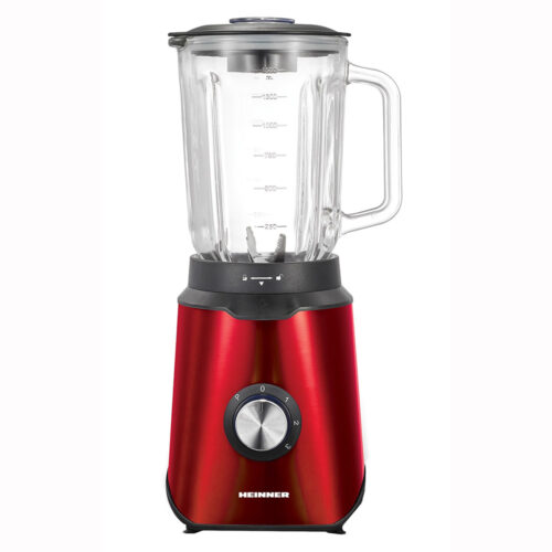 Blender de masa Heinner Vitality 1000 HBL-1000RED, 1000W, Bol sticla, 1.5L, Inox, Rosu