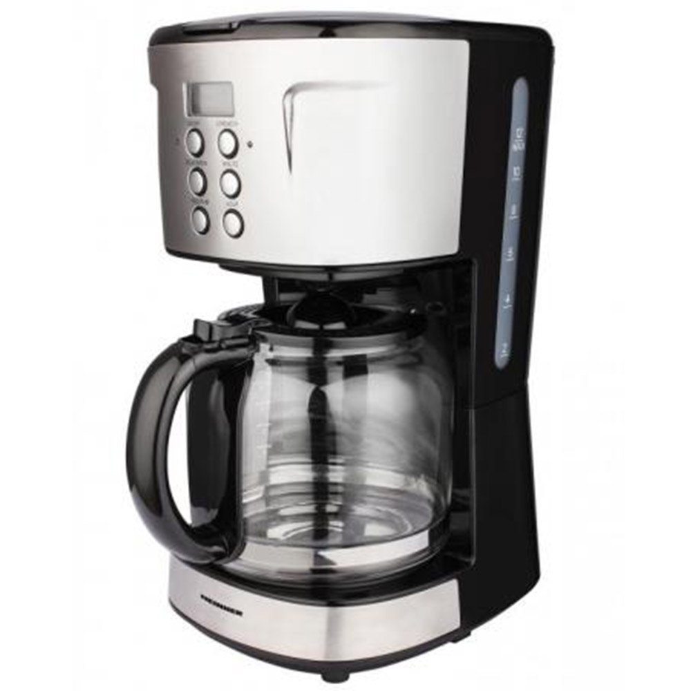Cafetiera digitala HCM-D915BKS Heinner, 900 W, 1.5 L, Timer, Negru Inox