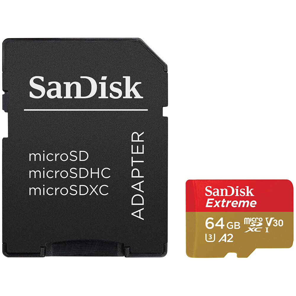 Card de memorie MicroSD SanDisk Extreme, 64GB, Adaptor SD, Class 10
