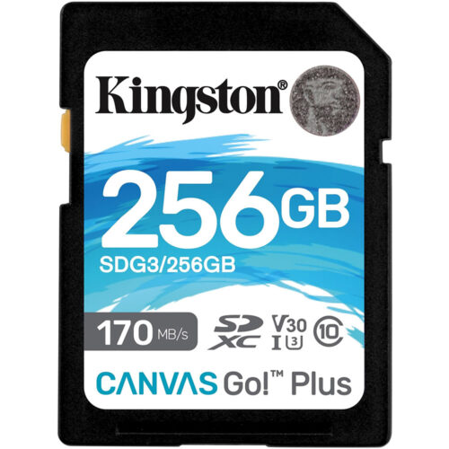 Card de memorie SD Kingston Canvas GO Plus, 256GB, Clasa 10, UHS-I, 170MB/s, 3.3V, SDG3/256GB