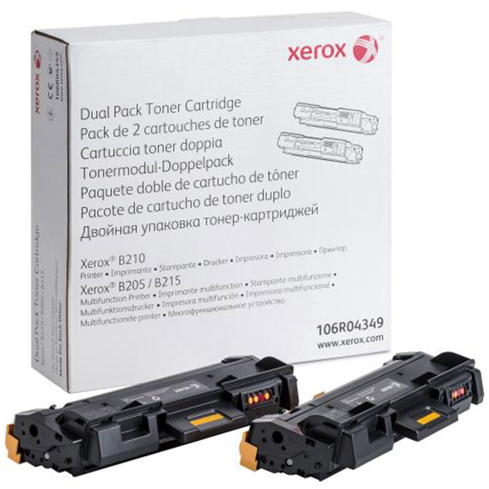 Cartus Toner Xerox 106R04349, Negru, 2 X 3 k, Pentru B210V, B205V, B215V