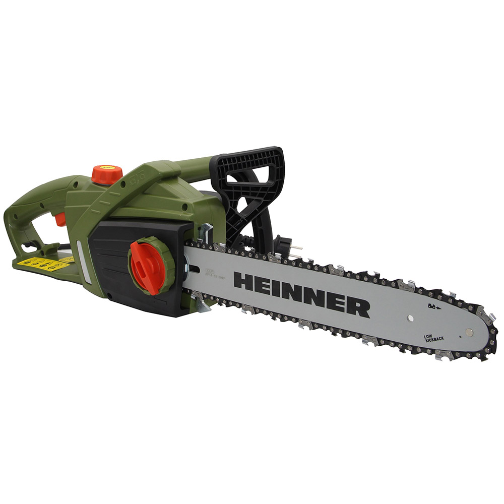 Drujba electrica cu lant Heinner VDE002, 1800 W, 230 V, 35 cm lungime lama, 13.5 m/s viteza lant, 9.53 mm pas lant
