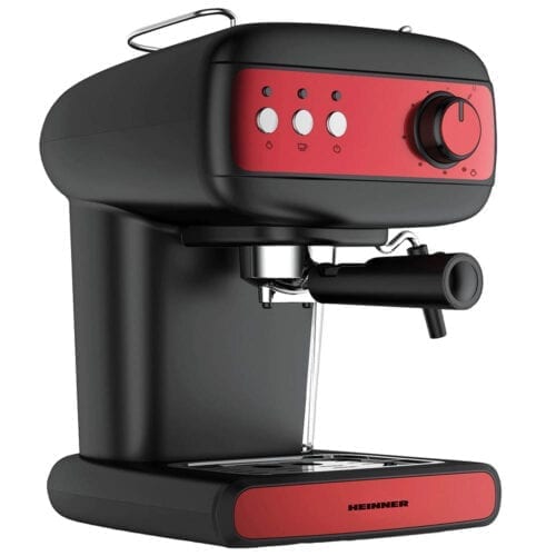 Espressor Heinner Red Boquette HEM-1100BKRD, 850W, 15 bar, rezervor apa 1.2 L, Negru / Rosu