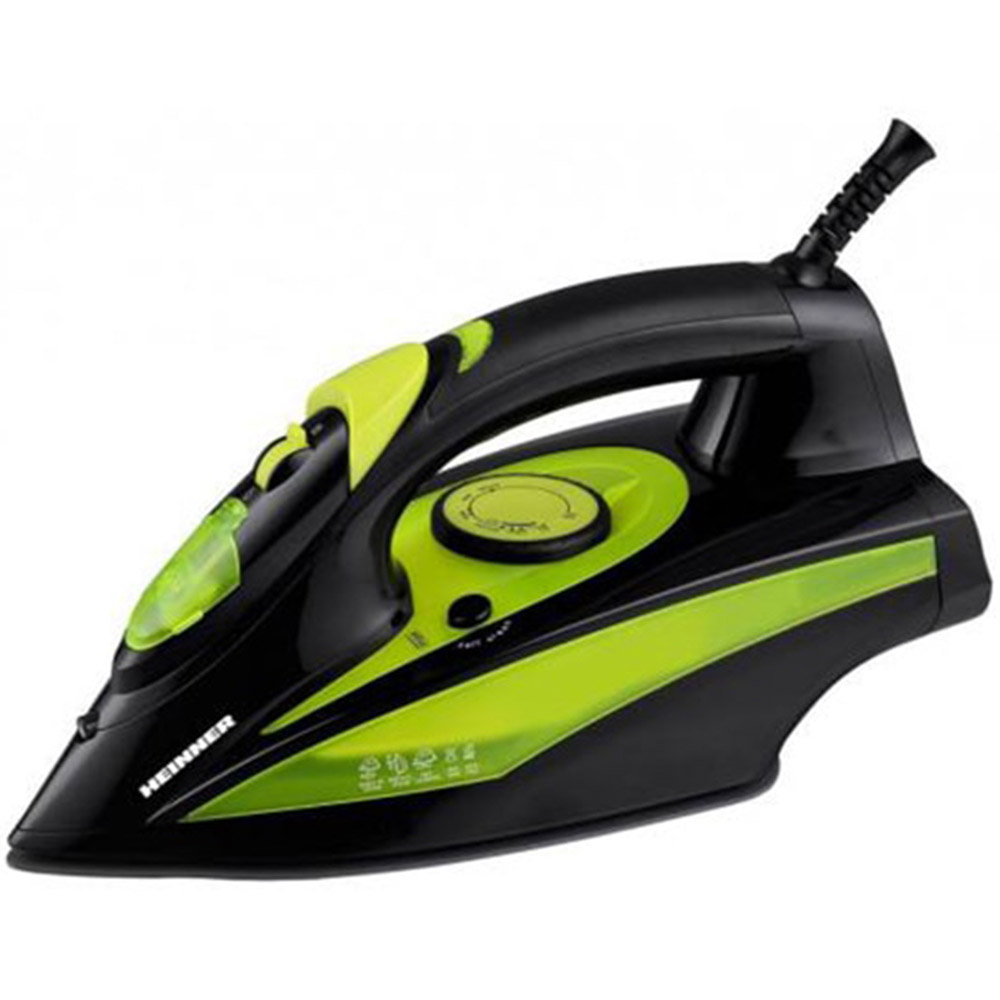 Fier de calcat Heinner Perform 6060, Auto-oprire, 2400 W, Talpa ceramica, Negru / Verde, XI-6060-GR