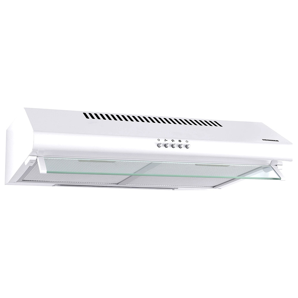 Hota traditionala Heinner CH-400, Putere de absorbtie 326.4 mc/h in 3 trepte, 2 motoare, Lumina LED, 60 cm, Alb