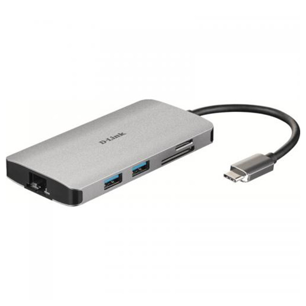 Hub USB D-Link, 8 porturi 3.0, Gri, DUB-M810