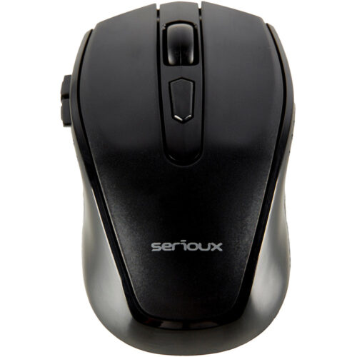 Mouse Serioux Pastel 600, Wireless, USB, Senzor optic, Negru, SRXM-PST600W-BK