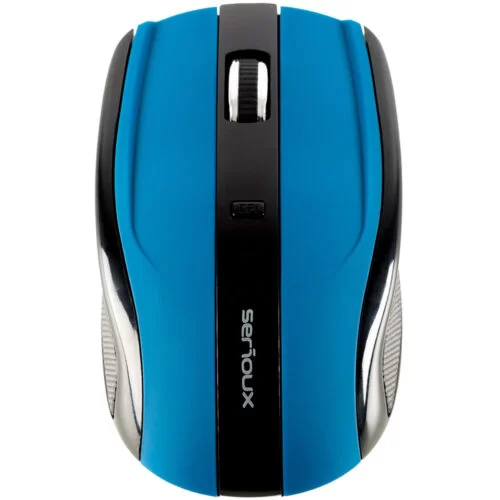 Mouse Serioux Rainbow 400, Wireless, USB, Senzor optic, Albastru, SRXM-RBM400W-BL