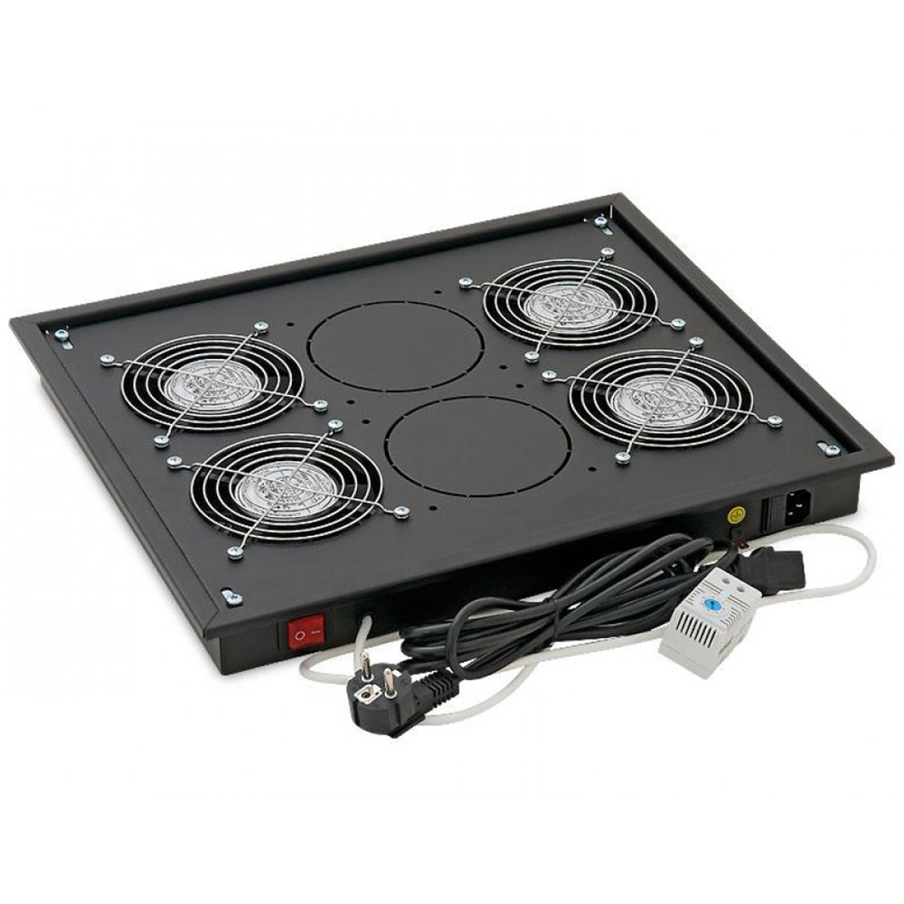 Panou ventilatie Triton pentru rack de podea, 19 inch, 4 ventilatoare, Negru, RAB-CH-X04-X3