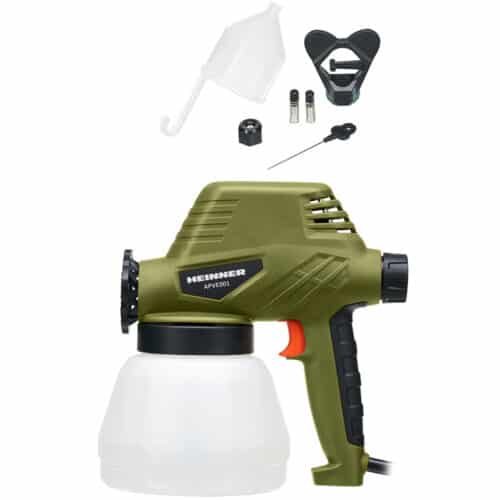 Pistol de vopsit Heinner APVE001, 110W, 300 ml/min debit, 1300 ml, accesorii incluse