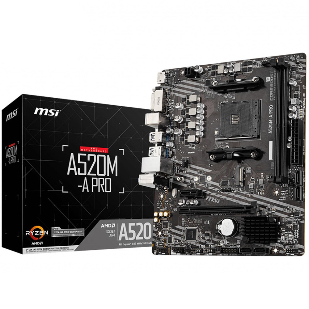 Placa de baza MSI A520M-A PRO, Socket AM4