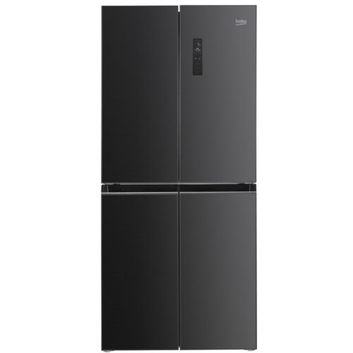 Side by side Beko GNO4031GS, 401 L, NeoFrost Dual Cooling, Compresor Prosmart Inverter, Display touch, Clasa E, 180 cm, Sticla antracit