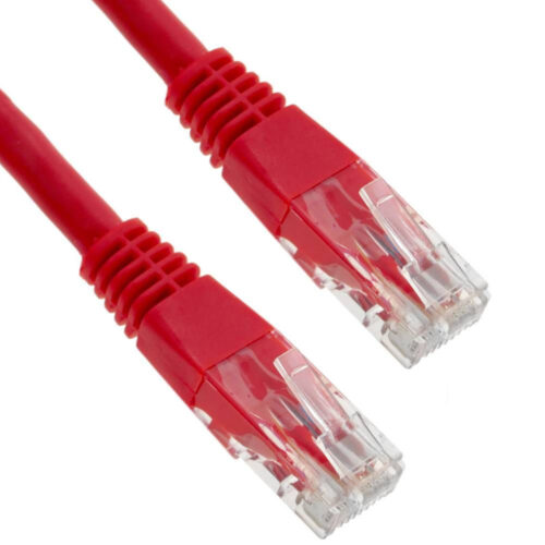 Cablu UTP RJ45-RJ45 Cat. 5e, 0.25m, rosu, UTP-5E-0.25-R, patchcord din cupru