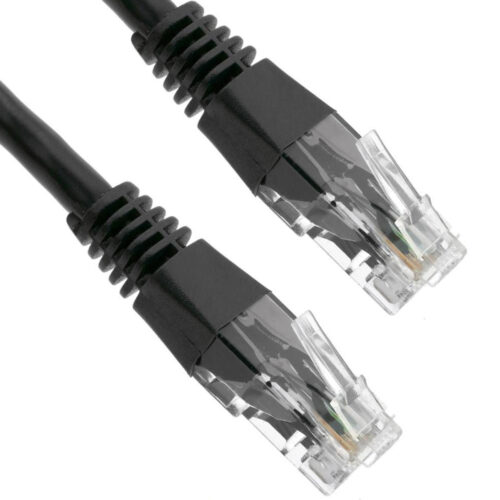 Cablu UTP RJ45-RJ45 Cat. 5e, 1m, negru, UTP-5E-1-BK, patchcord din cupru