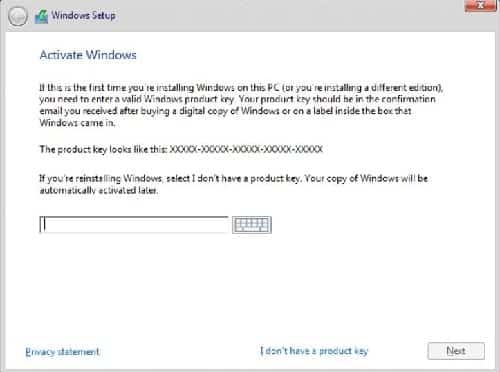 Introduceti cheia de activare pentru Windows 10
