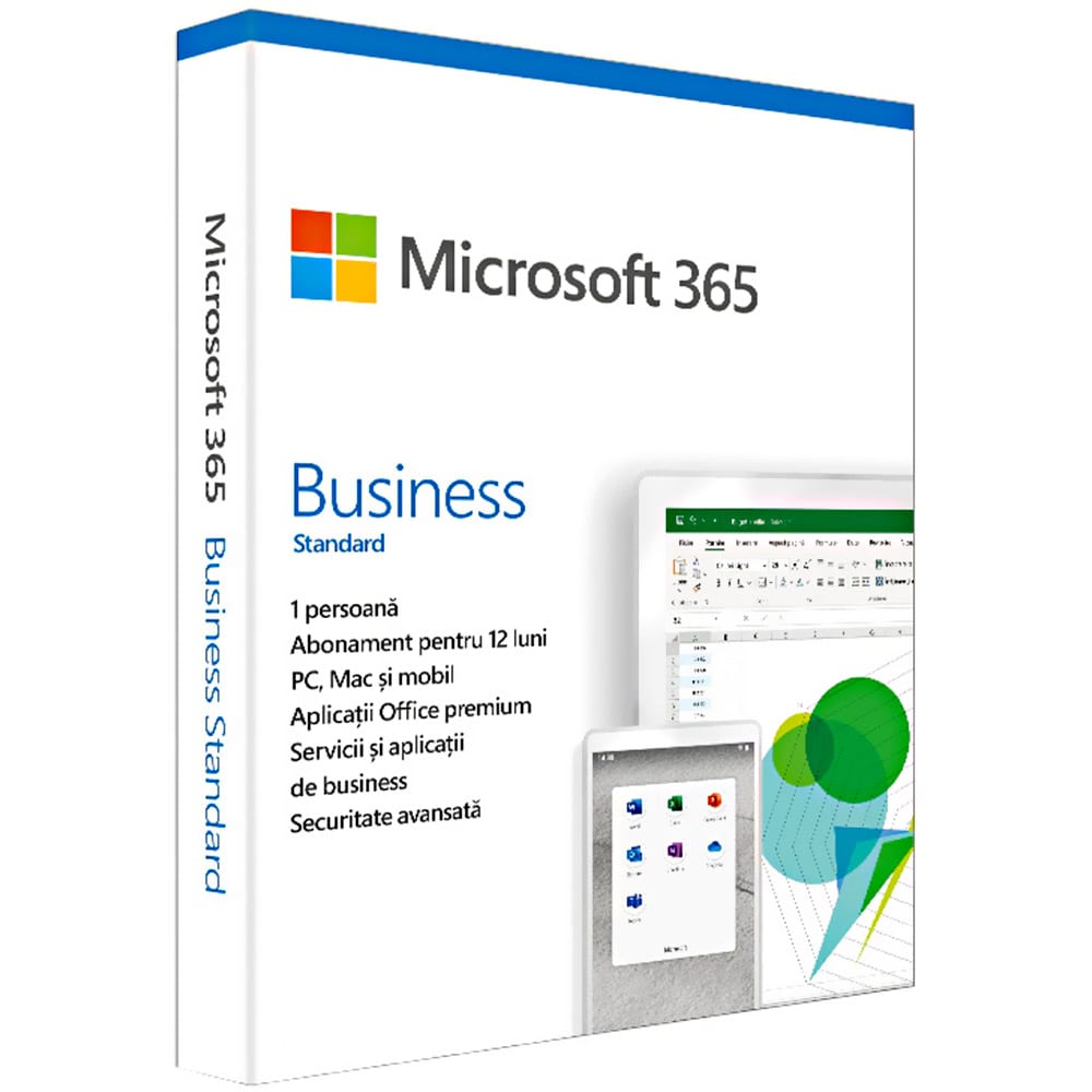 Licenta electronica Microsoft Office 365 Business Standard, All Languages, Subscriptie 1 an, 1 utilizator