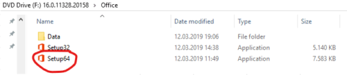 Alegeti versiunea dorita de Office32/64 bit