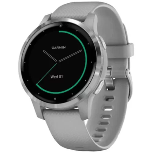 ceas-smartwatch-garmin-vivoactive-4s-1-1-inch-curea-silicon-powder-gray-silver-010-02172-04