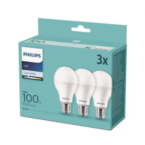 Set de 3 becuri LED Philips E27