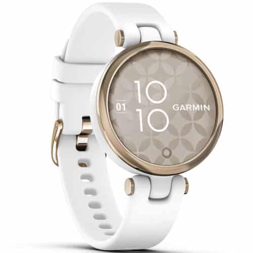 Ceas smartwatch Garmin LILY, Cream Gold/White, curea silicon