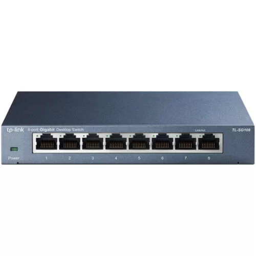Switch TP-Link TL-SG108, 8 porturi Gigabit, desktop, metal