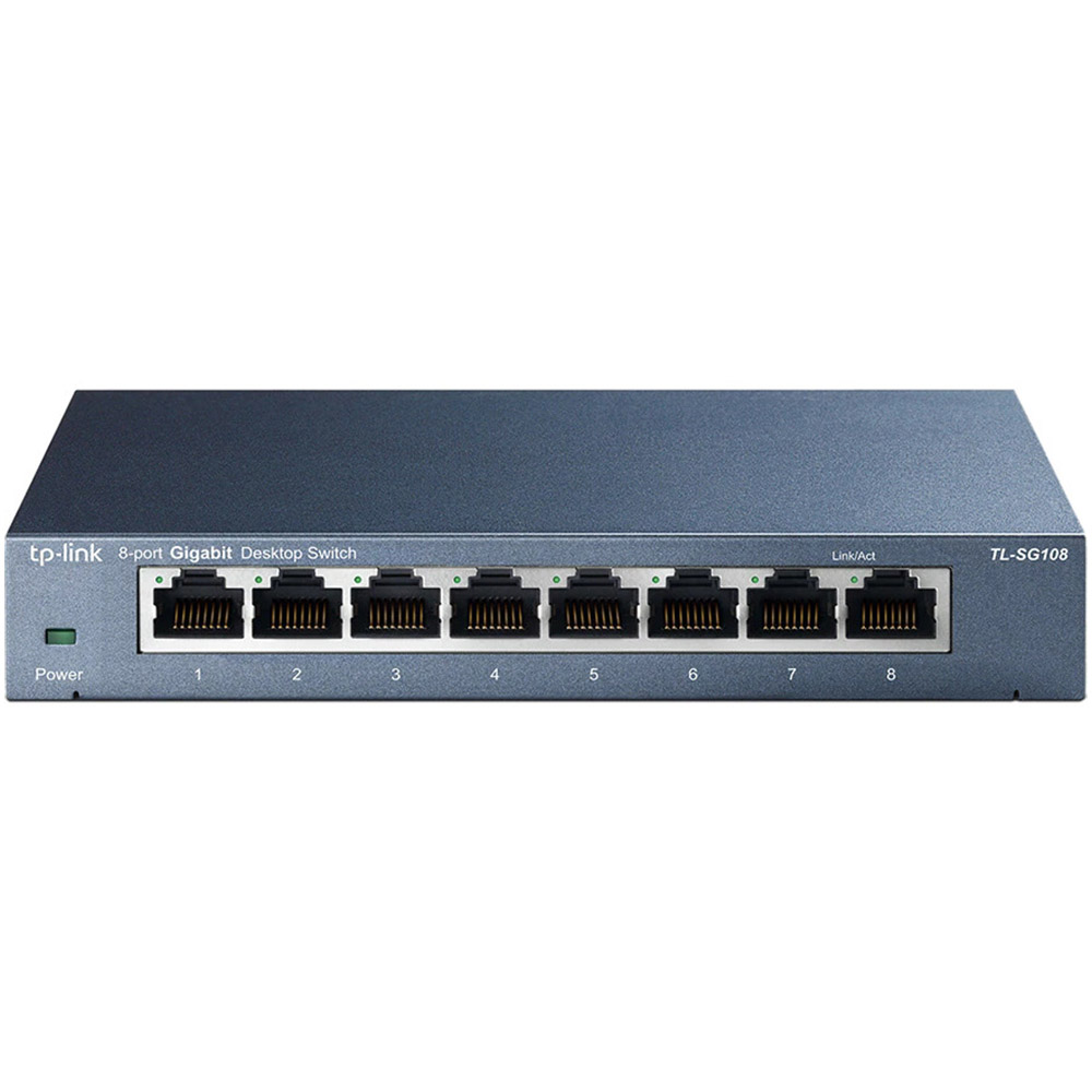 Switch TP-Link TL-SG108, 8 porturi Gigabit, desktop, metal