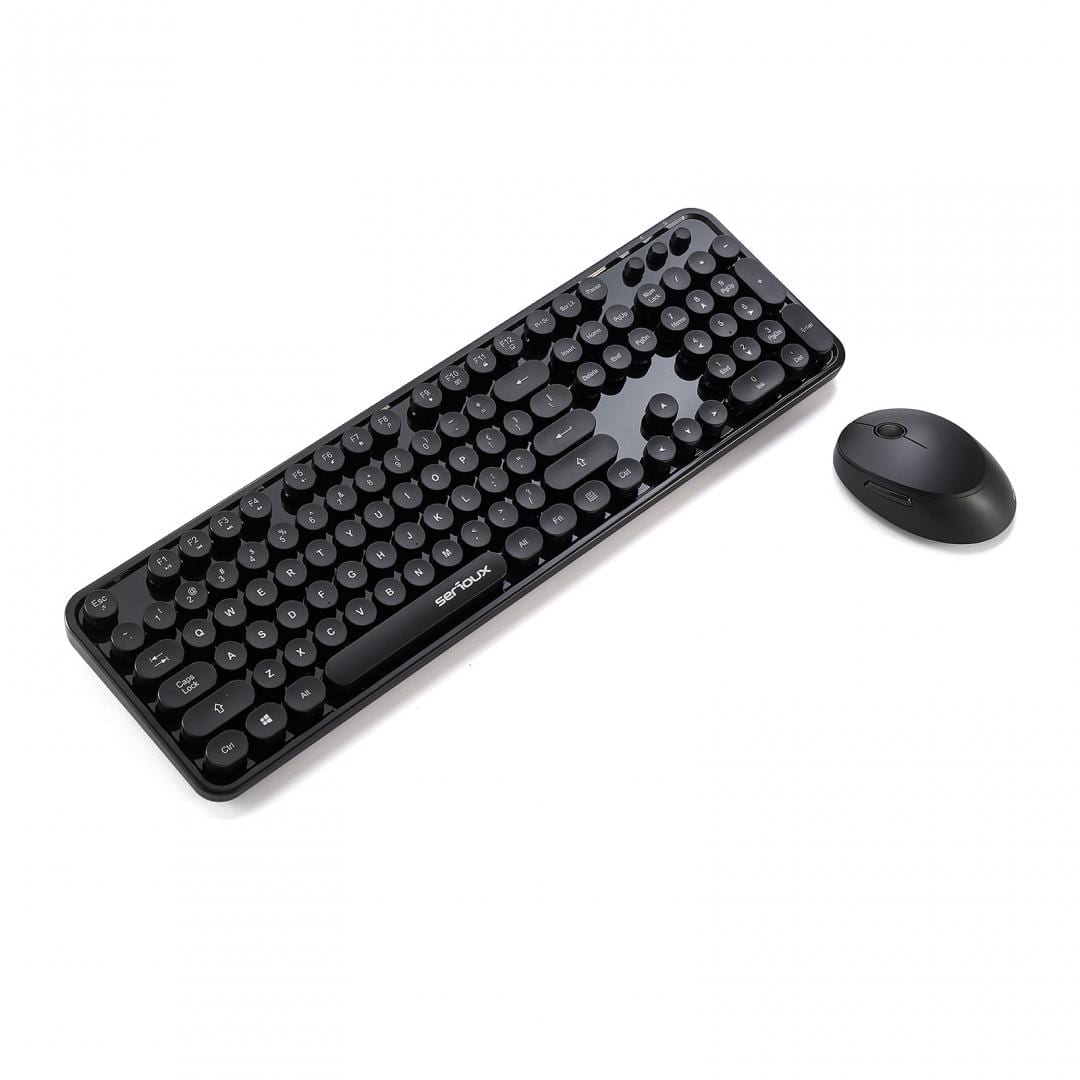 Kit tastatura + mouse Serioux Retro dark 9900BK