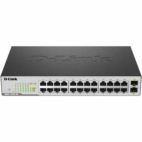 Switch D-Link DGS-1100-26MPV2, 24 porturi Gigabit, 2 porturi SFP, 52Gbps