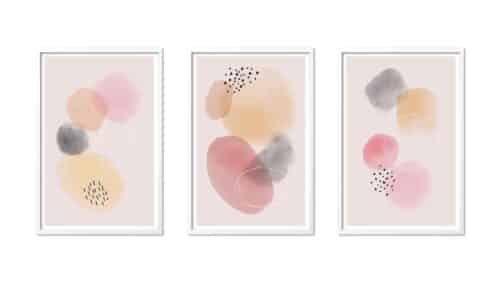 Set 3 tablouri 40x60 cm Abstract Pink