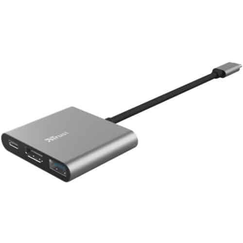 Adaptor Trust Dalyx 3-in-1 TR-23772, USB-C la DisplayPort, HDMI si USB, gri
