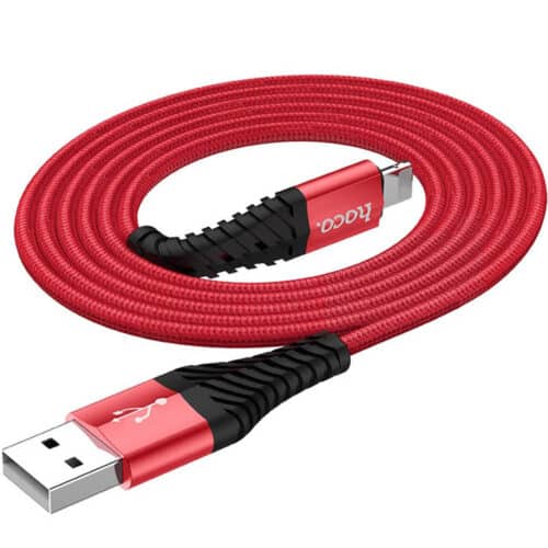 Cablu Date si Incarcare Hoco X38 Cool, USB la Lightning, 1 m, rosu
