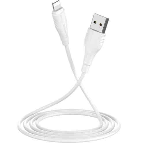 Cablu Date si Incarcare USB la Lightning Borofone Optimal BX18, 3 m, Alb