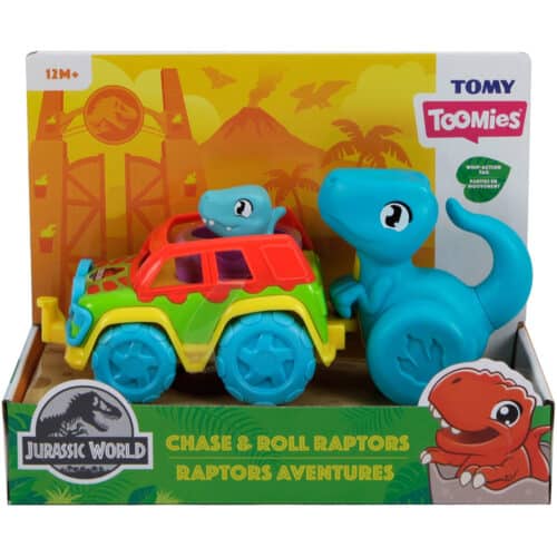 Jucarie interactiva Tomy, Jurassic World, Chase and Roll, Aventura Raptorilor
