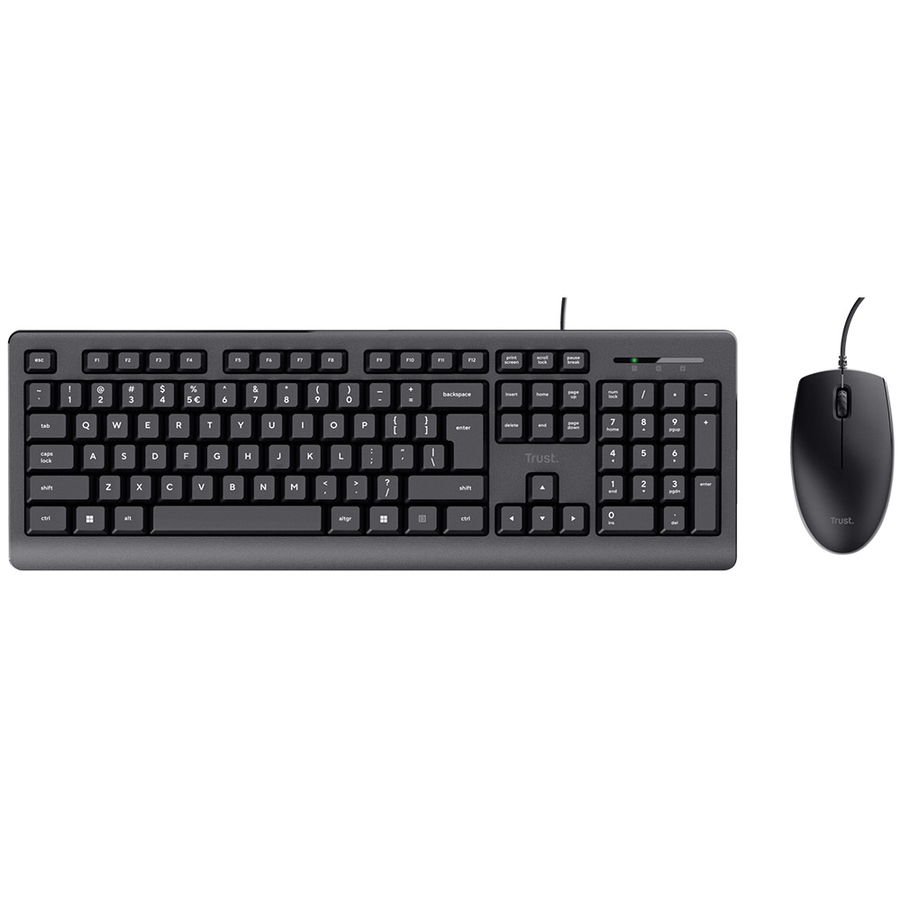 Kit Tastatura si Mouse Trust Primo, Cu fir, Negru, TR-23970