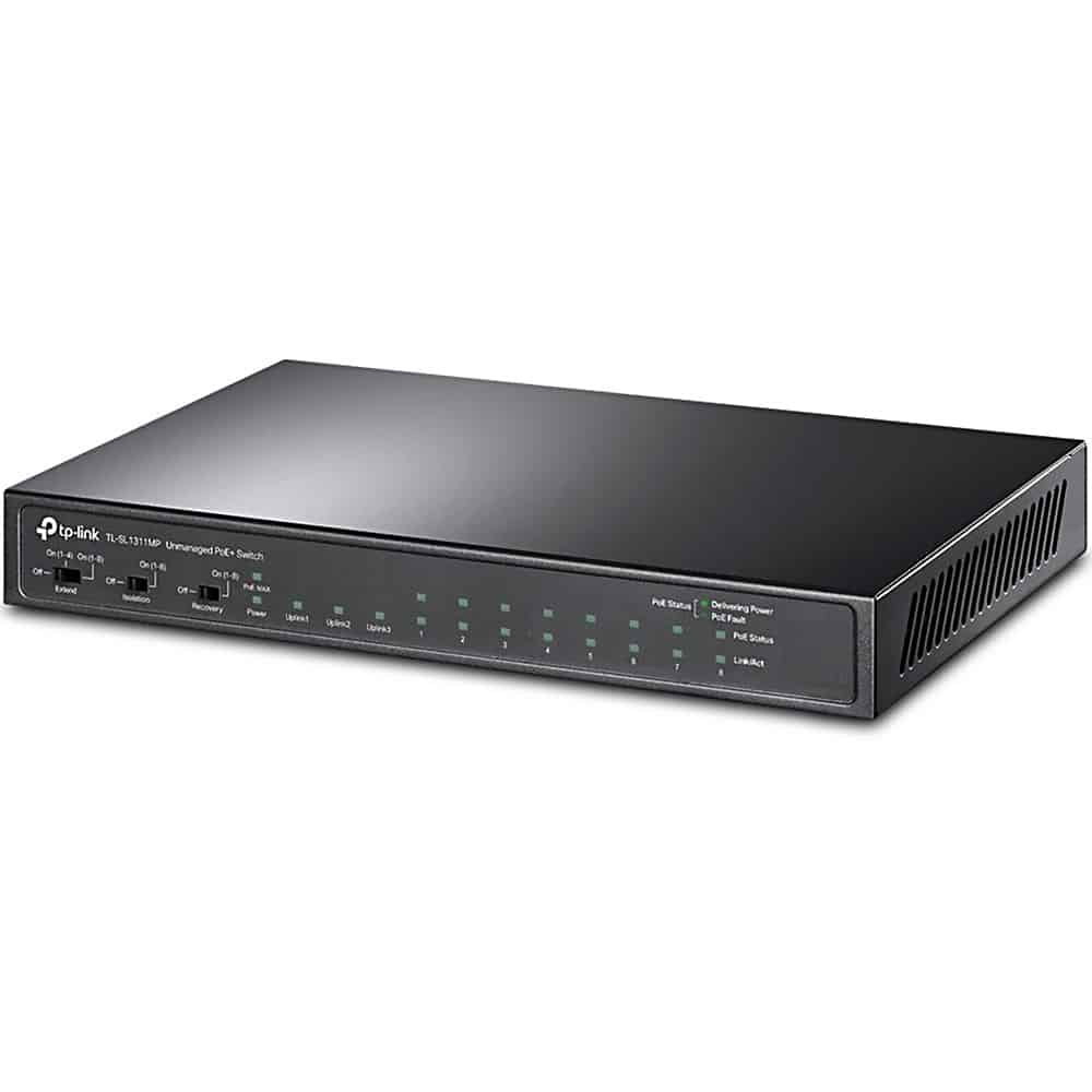 Switch TP-Link TL-SL1311MP, 8 Port 10/100Mbps, 3 Port Gigabit, 5.6544 Mpps, 7.6 Gbps