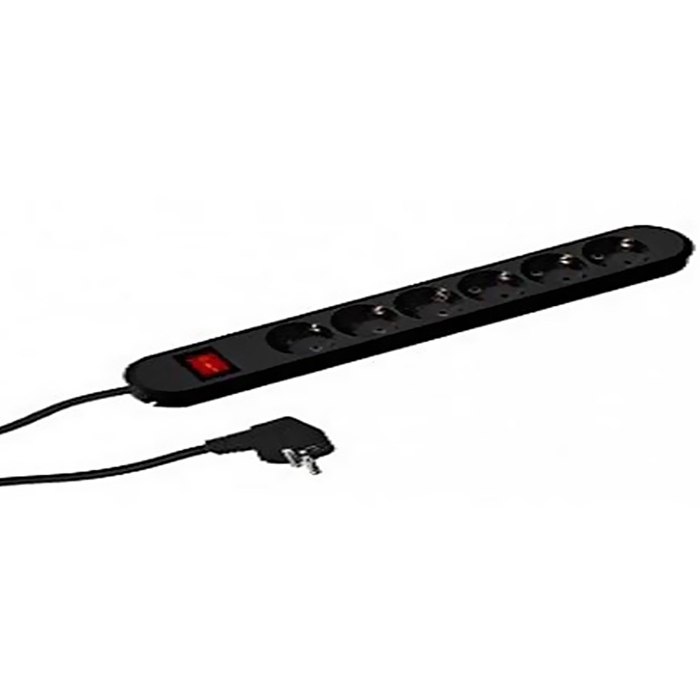 Prelungitor Bachmann SMART 6xCEE7/3 PC, cu intrerupator, 3 m, Negru