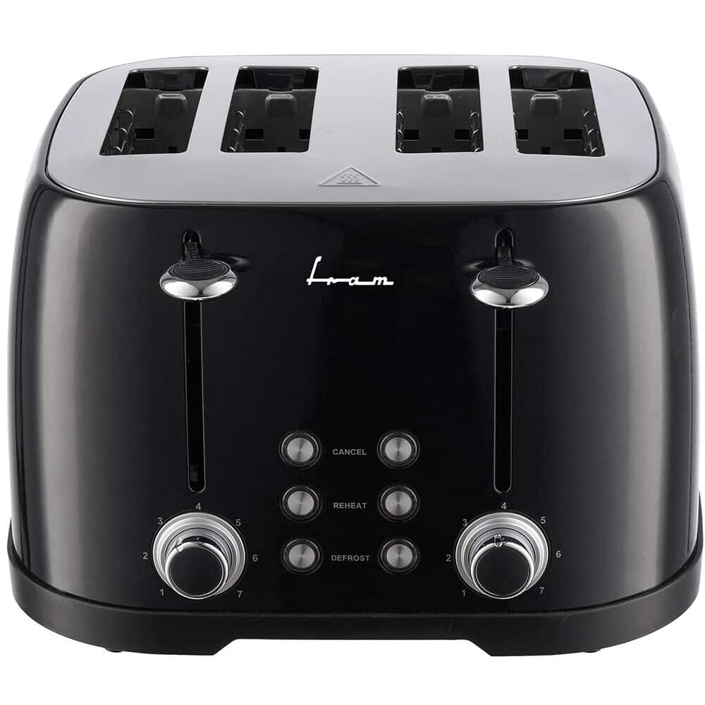 Prajitor de paine FRAM FTP-800BK, 1600W, capacitate 4 felii, 7 nivele de rumenire, Negru