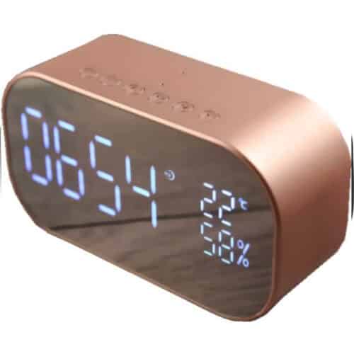 Radio cu ceas Akai ABTS-S2 GOLD, difuzor 2x3W, Bluetooth, Alarma, FM, USB, AUX, 1800 mAh