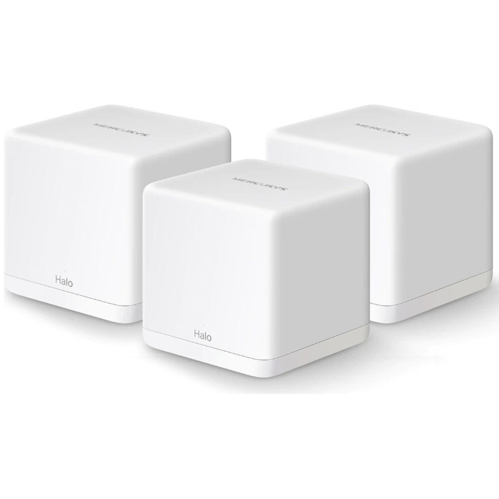 Sistem Mesh Wi-Fi Mercusys Halo H30G(3-pack), AC1300, Dual-Band, Gigabit, MU-MIMO, Control Parental, cu acoperire pentru intreaga casa