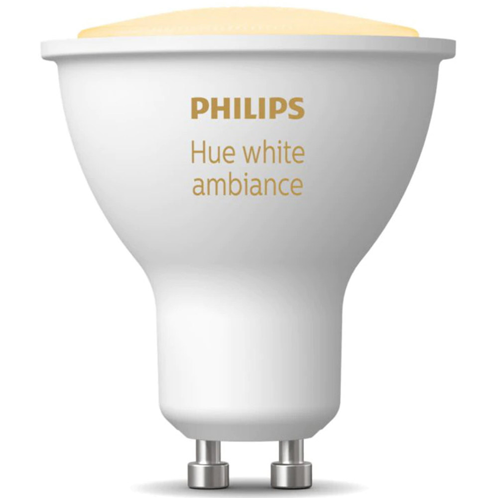 Bec LED inteligent Philips Hue, Bluetooth, Zigbee, GU10, 5W, 350 lm, lumina ambianta alba (2200-6500K)