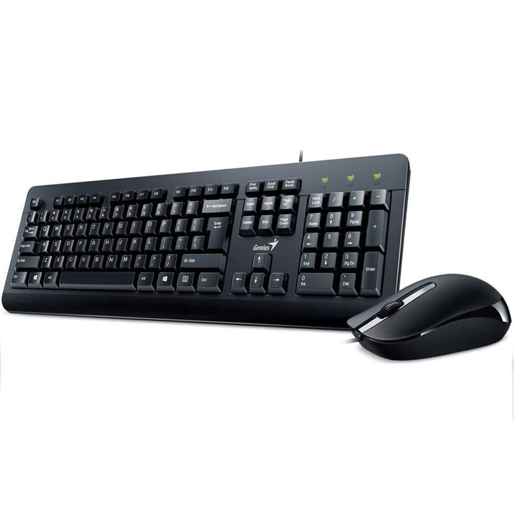 Kit tastatura + mouse Genius KM-160, cu fir, USB, negru